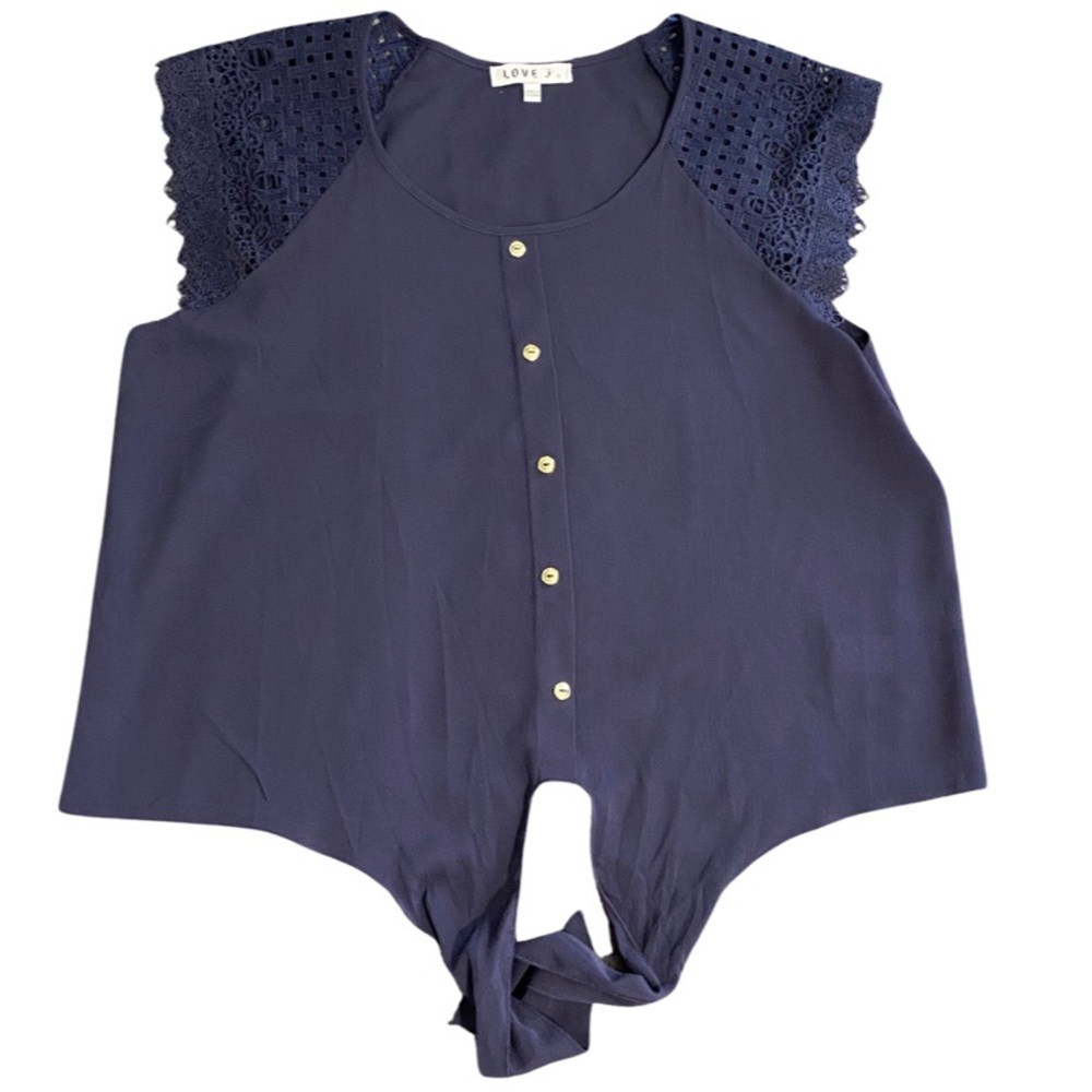 Love J Women's Navy Blue Blouse Sleeveless Size Extra Large
